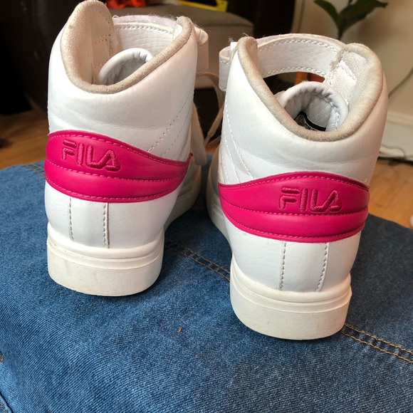 white and pick girls sneakers - Picture 2 of 5